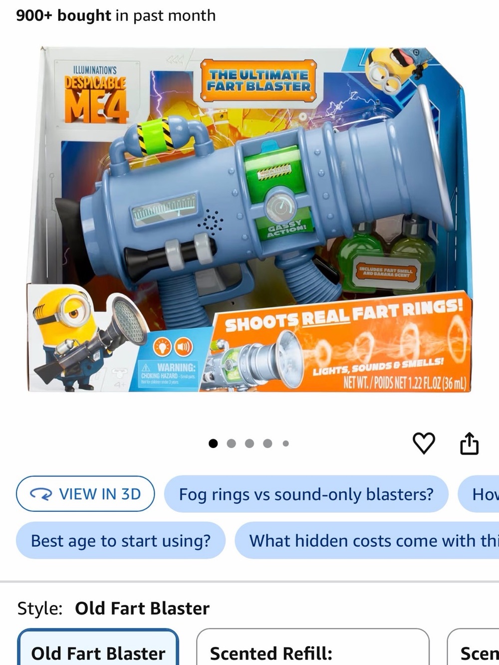 Universal Despicable Me 4 Fart Blaster Toy - Blue & Green Accents
